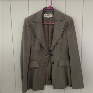 Classic Karen Millen Gray Blazer with Notched Double Lapels